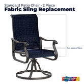 Standard Patio Chair - 2 Piece Fabric Sling Replacement